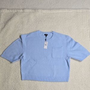 1081 NWT Crew Neck Short Sleeve Chest Pocket Sweater Sz Small
